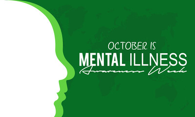 Mental Health Awareness week an annual campaign awareness of mental health observed each year during the first full week of October. Vector design illustration template design.