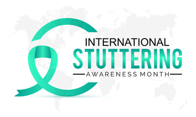 International Stuttering awareness month is observed every year on October 22, banner, poster, card and background design.