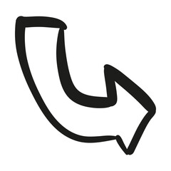 curly arrow hand drawn