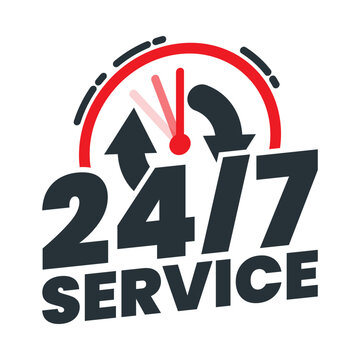 24 hour service badge banner