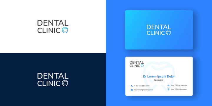 Dental clinic vector logo template