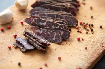 Sliced Up Homemade Biltong Beef