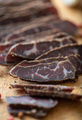 Sliced Up Homemade Biltong Beef