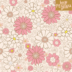 retro vector seamless pattern texture vintage style pink outline great for wallpaper background fabric projects. 