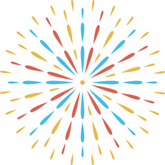 Abstract colorful burst pattern fireworks