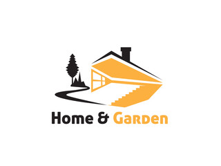 Naklejka premium Home Garden Real Estate Logo