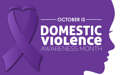 Vector illustration design concept of national domestic violence awareness month observed on every october - obrazy, fototapety, plakaty