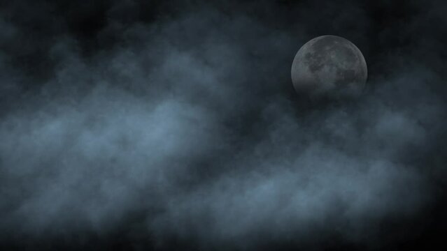 Rising smoke and moon light motion graphics background