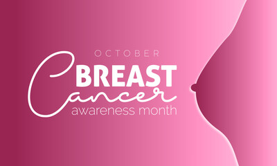 Vector illustration design concept of breast cancer awareness month observed on every october. Mature content