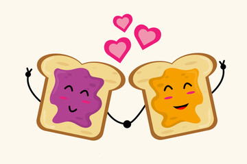 Illustration  couple toast in friendship. 