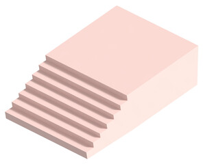 pastel color stair podium display stage background image, 3D illustration.