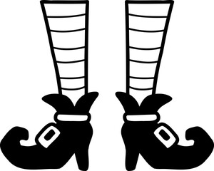 Hand Drawn witch shoes illustration
