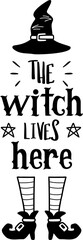 the witch lives here lettering illustration
