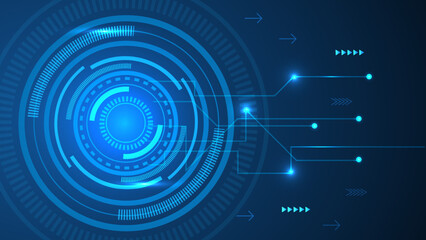 Abstract Digital technology background communication concept backdrop for blue vector illustration.