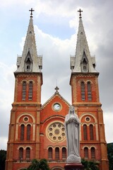 Front of Notre Dame cathedral in Ho Chi Minh City, Vietnam