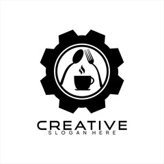 Coffee Cafe design logo vector with Industrial concept.