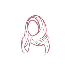Beauty hijab logo designs vector muslimah fashion logo template
