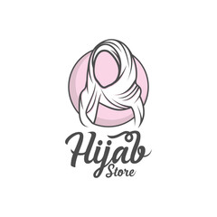 Beauty hijab logo designs vector muslimah fashion logo template
