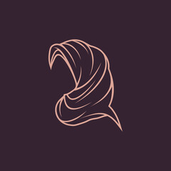 Beauty hijab logo designs vector muslimah fashion logo template
