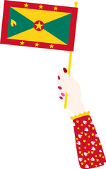 Obraz premium Grenada Flag hand drawn,East Caribbean dollar hand drawn