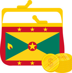 Grenada Flag hand drawn,East Caribbean dollar hand drawn