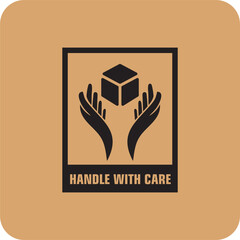 handle with care icon , packaging icon