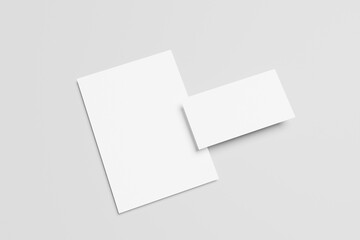 Letter set white blank template. Envelope letter white folder template. Blank closed magazine newspaper for mockup