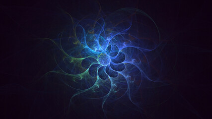 3D rendering abstract fractal light background