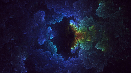 3D rendering abstract fractal light background