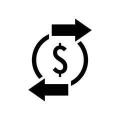 Currency money exchange icon vector graphic illustration