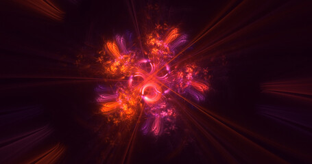 3D rendering abstract fractal light background