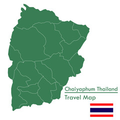 green map Chaiyaphum Province is one of the provinces of Thailand