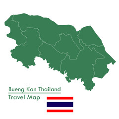 green map Bueng Kan Province is one of the provinces of Thailand