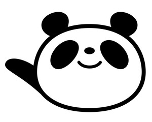 シンプルパンダ顔アイコン　案内説明ポーズ