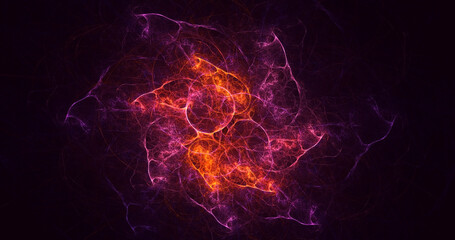 3D rendering abstract colorful fractal light background