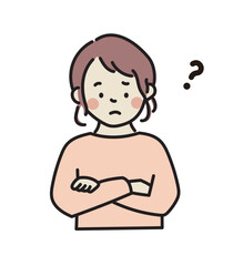 腕組み　困っている女性