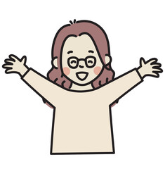 バンザイ　喜ぶ女性
