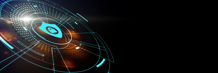 Cyber security data protection business technology privacy concept. 3d illustration