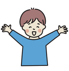 バンザイ　喜ぶ男性