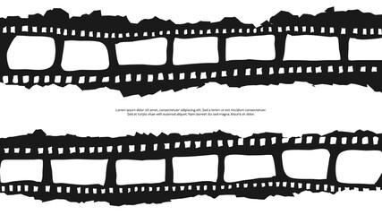 Hand drawn film strip vector illustration