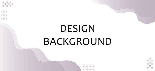 Design of a colorful banner template with gradient gray colors and fluid shapes.