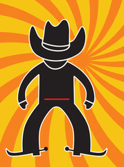 cowboy in action. vector illustration