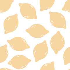 Seamless pattern - a simple drawing, an image of a lemon.