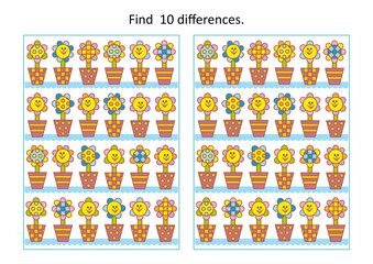 Potted flowers difference game
