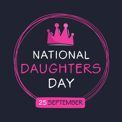 National Daughters Day, held on 25 September.