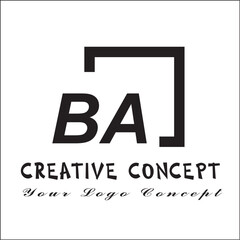 Square BA 2 Letter Logo Creative