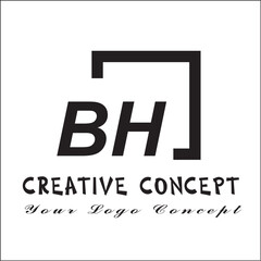 Square BH 2 Letter Logo Creative