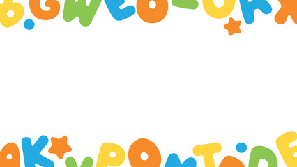 Colorful and playful English alphabet border. Perfect for nursery, kids playroom and classroom. Back to school concept.