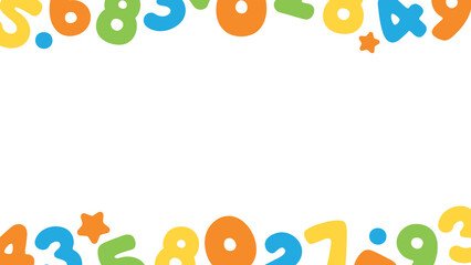 Colorful and playful numbers border Perfect for nursery, kids playroom and classroom. Back to school concept.
