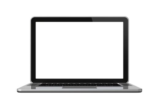 Laptop computer isolated on transparent background